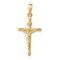 14K Gold Stick Style Crucifix Pendant Charm Religious Jewelry 31 x 15 mm